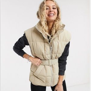 Bershka Belted Puffer Vest NWT